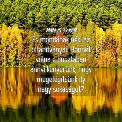 Picture 04 - Máté 15:33 KAR - És mondának néki az õ tanítványai: Honnét - Bible Verse Picture