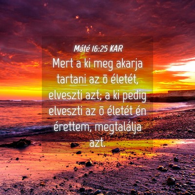 Picture 04 - Máté 16:25 KAR - Mert a ki meg akarja tartani az õ életét, - Bible Verse Picture
