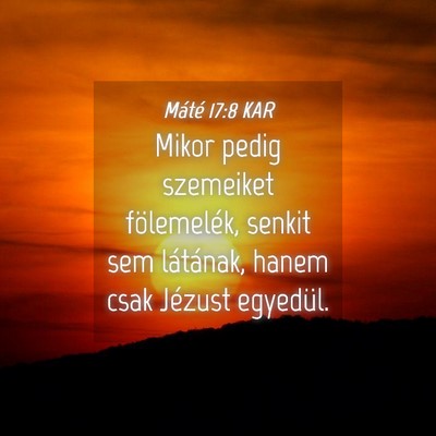 Picture 04 - Máté 17:8 KAR - Mikor pedig szemeiket fölemelék, senkit sem - Bible Verse Picture
