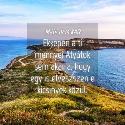 Picture 04 - Máté 18:14 KAR - Ekképen a ti mennyei Atyátok sem akarja, hogy - Bible Verse Picture