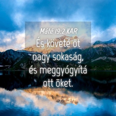 Picture 04 - Máté 19:2 KAR - És követé õt nagy sokaság, és - Bible Verse Picture