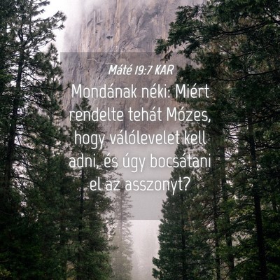Picture 04 - Máté 19:7 KAR - Mondának néki: Miért rendelte tehát Mózes, - Bible Verse Picture