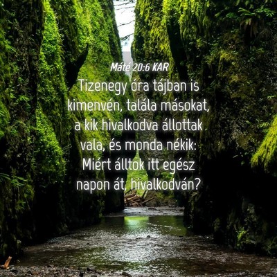 Picture 04 - Máté 20:6 KAR - Tizenegy óra tájban is kimenvén, talála - Bible Verse Picture