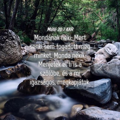 Picture 04 - Máté 20:7 KAR - Mondának néki: Mert senki sem fogadott meg - Bible Verse Picture
