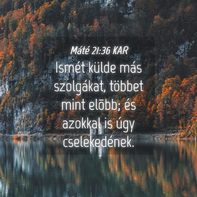 Picture 04 - Máté 21:36 KAR - Ismét külde más szolgákat, többet mint - Bible Verse Picture