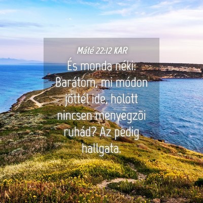 Picture 04 - Máté 22:12 KAR - És monda néki: Barátom, mi módon jöttél - Bible Verse Picture