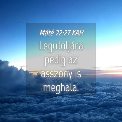 Picture 04 - Máté 22:27 KAR - Legutoljára pedig az asszony is - Bible Verse Picture