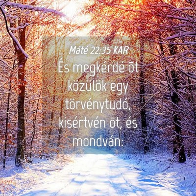 Picture 04 - Máté 22:35 KAR - És megkérdé õt közülök egy törvénytudó, - Bible Verse Picture