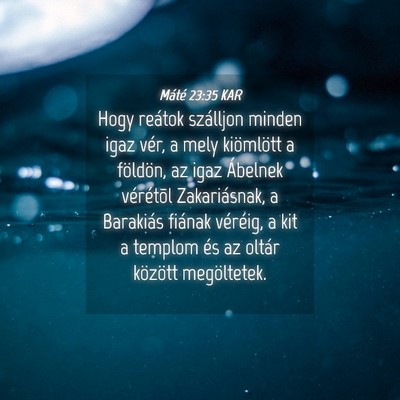 Picture 04 - Máté 23:35 KAR - Hogy reátok szálljon minden igaz vér, a mely - Bible Verse Picture