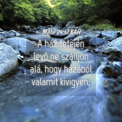 Picture 04 - Máté 24:17 KAR - A ház tetején levõ ne szálljon alá, hogy - Bible Verse Picture