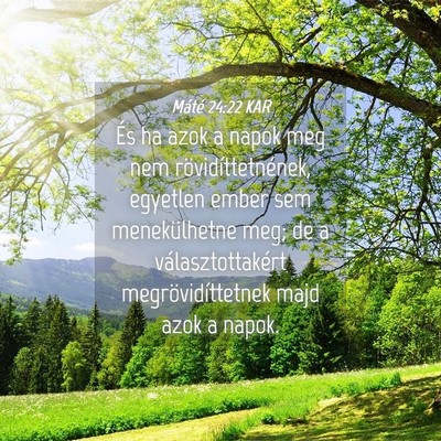 Picture 04 - Máté 24:22 KAR - És ha azok a napok meg nem rövidíttetnének, - Bible Verse Picture