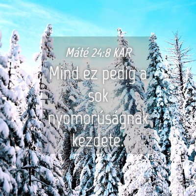 Picture 04 - Máté 24:8 KAR - Mind ez pedig a sok nyomorúságnak - Bible Verse Picture
