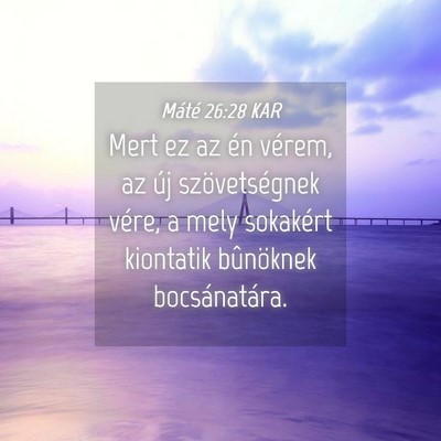 Picture 04 - Máté 26:28 KAR - Mert ez az én vérem, az új szövetségnek - Bible Verse Picture