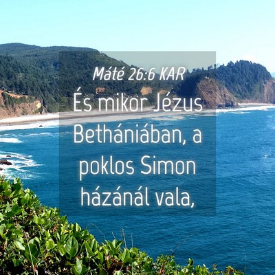 Picture 04 - Máté 26:6 KAR - És mikor Jézus Bethániában, a poklos Simon - Bible Verse Picture