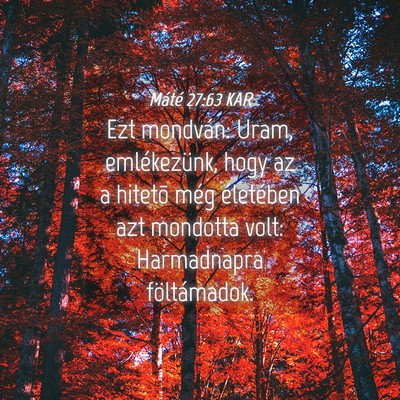 Picture 04 - Máté 27:63 KAR - Ezt mondván: Uram, emlékezünk, hogy az a - Bible Verse Picture