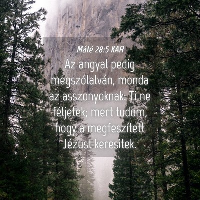 Picture 04 - Máté 28:5 KAR - Az angyal pedig megszólalván, monda az - Bible Verse Picture