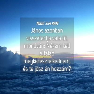 Picture 04 - Máté 3:14 KAR - János azonban visszatartja vala õt, mondván: - Bible Verse Picture