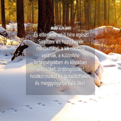 Picture 04 - Máté 4:24 KAR - És elterjede az õ híre egész Siriában: és - Bible Verse Picture