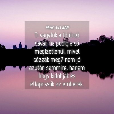 Picture 04 - Máté 5:13 KAR - Ti vagytok a földnek savai; ha pedig a só - Bible Verse Picture