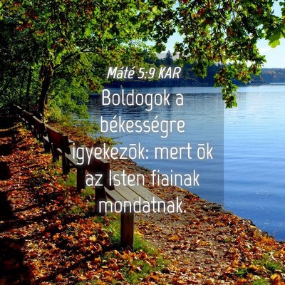 Picture 04 - Máté 5:9 KAR - Boldogok a békességre igyekezõk: mert õk az - Bible Verse Picture