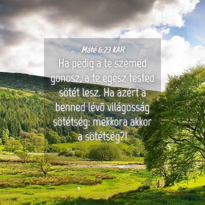 Picture 04 - Máté 6:23 KAR - Ha pedig a te szemed gonosz, a te egész tested - Bible Verse Picture