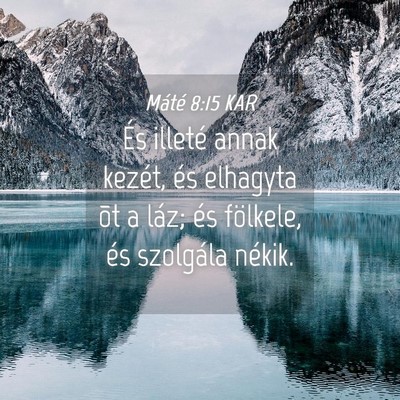 Picture 04 - Máté 8:15 KAR - És illeté annak kezét, és elhagyta õt a - Bible Verse Picture