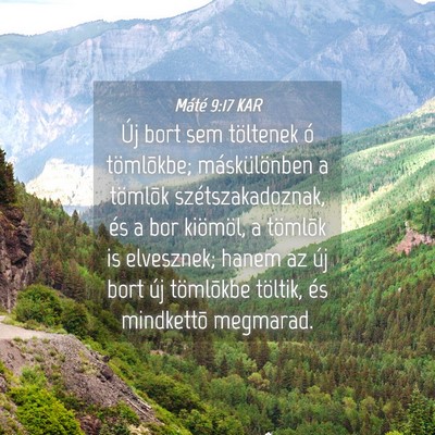 Picture 04 - Máté 9:17 KAR - Új bort sem töltenek ó tömlõkbe; - Bible Verse Picture