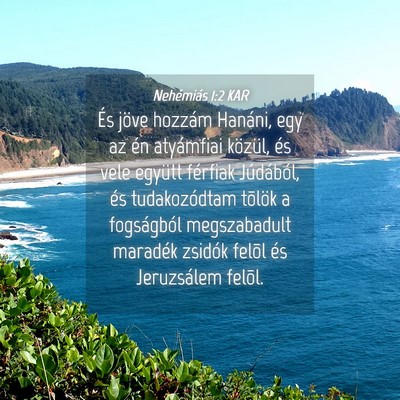 Picture 04 - Nehémiás 1:2 KAR - És jöve hozzám Hanáni, egy az én atyámfiai - Bible Verse Picture