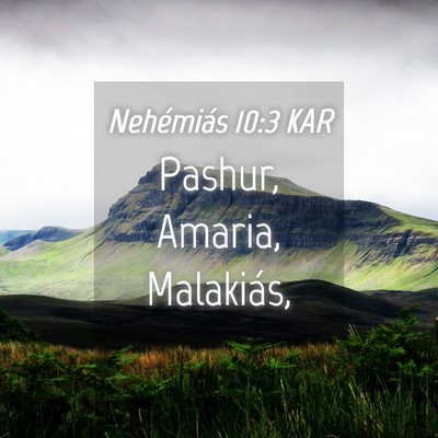 Picture 04 - Nehémiás 10:3 KAR - Pashur, Amaria, - Bible Verse Picture