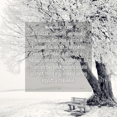 Picture 04 - Nehémiás 12:24 KAR - A Léviták családfõi [valának:] Hasábia, - Bible Verse Picture