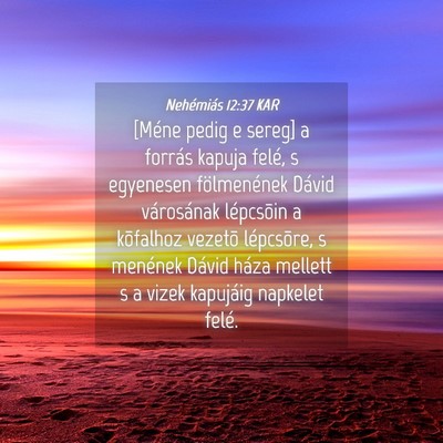 Picture 04 - Nehémiás 12:37 KAR - [Méne pedig e sereg] a forrás kapuja felé, s - Bible Verse Picture