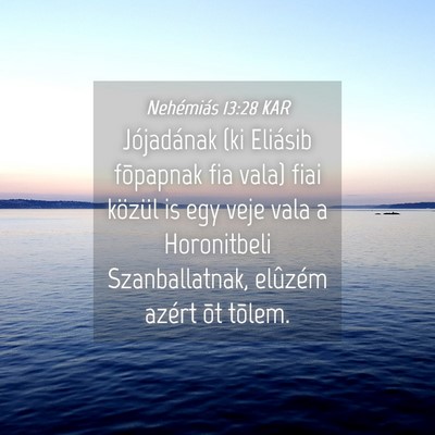 Picture 04 - Nehémiás 13:28 KAR - Jójadának (ki Eliásib fõpapnak fia vala) fiai - Bible Verse Picture