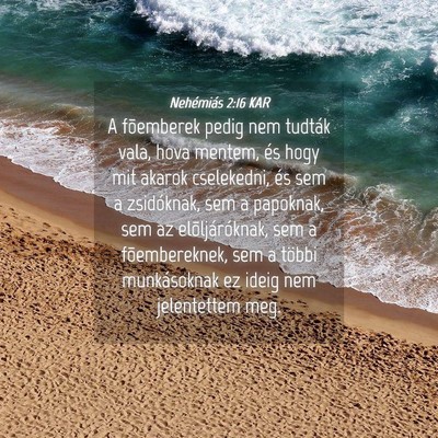 Picture 04 - Nehémiás 2:16 KAR - A fõemberek pedig nem tudták vala, hova mentem, - Bible Verse Picture
