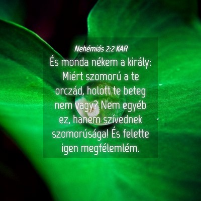 Picture 04 - Nehémiás 2:2 KAR - És monda nékem a király: Miért szomorú a te - Bible Verse Picture