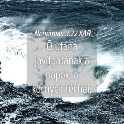 Picture 04 - Nehémiás 3:22 KAR - Õ utána javítgatának a papok, a környék - Bible Verse Picture