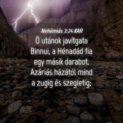 Picture 04 - Nehémiás 3:24 KAR - Õ utánok javítgata Binnui, a Hénadád fia egy - Bible Verse Picture