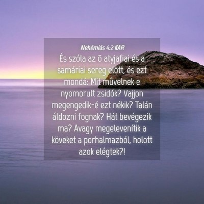 Picture 04 - Nehémiás 4:2 KAR - És szóla az õ atyjafiai és a samáriai sereg - Bible Verse Picture