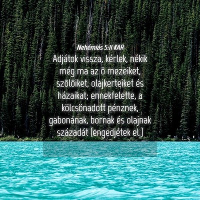 Picture 04 - Nehémiás 5:11 KAR - Adjátok vissza, kérlek, nékik még ma az õ - Bible Verse Picture
