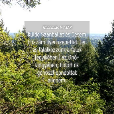 Picture 04 - Nehémiás 6:2 KAR - Külde Szanballat és Gesem hozzám ilyen - Bible Verse Picture