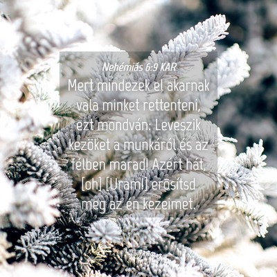 Picture 04 - Nehémiás 6:9 KAR - Mert mindezek el akarnak vala minket rettenteni, - Bible Verse Picture