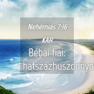 Picture 04 - Nehémiás 7:16 KAR - Bébai fiai: - Bible Verse Picture