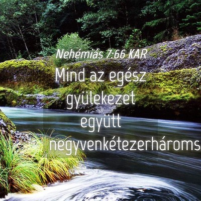 Picture 04 - Nehémiás 7:66 KAR - Mind az egész gyülekezet együtt - Bible Verse Picture