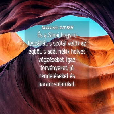 Picture 04 - Nehémiás 9:13 KAR - És a Sinai hegyre leszállál, s szólál velök - Bible Verse Picture