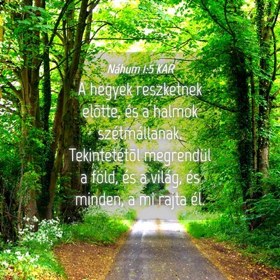 Picture 04 - Náhum 1:5 KAR - A hegyek reszketnek elõtte, és a halmok - Bible Verse Picture