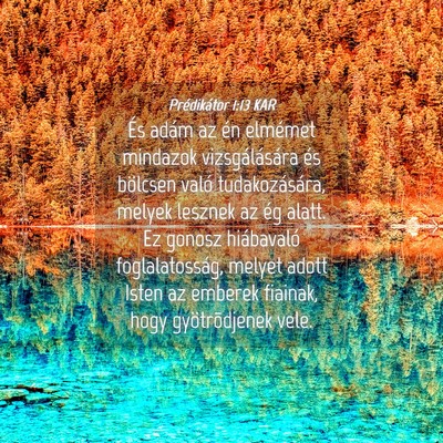 Picture 04 - Prédikátor 1:13 KAR - És adám az én elmémet mindazok - Bible Verse Picture