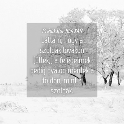 Picture 04 - Prédikátor 10:4 KAR - Láttam, hogy a szolgák lovakon [ültek;] a - Bible Verse Picture