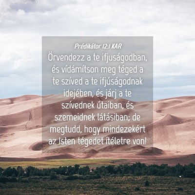 Picture 04 - Prédikátor 12:1 KAR - Örvendezz a te ifjuságodban, és vídámítson - Bible Verse Picture