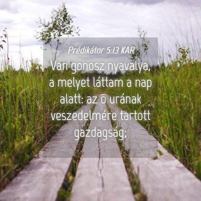 Picture 04 - Prédikátor 5:13 KAR - Van gonosz nyavalya, a melyet láttam a nap - Bible Verse Picture