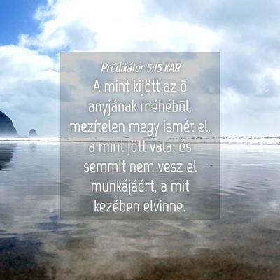 Picture 04 - Prédikátor 5:15 KAR - A mint kijött az õ anyjának méhébõl, - Bible Verse Picture
