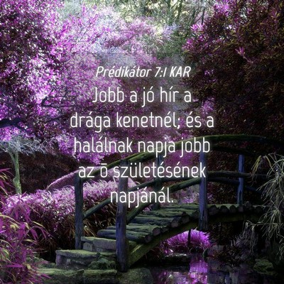 Picture 04 - Prédikátor 7:1 KAR - Jobb a jó hír a drága kenetnél; és a - Bible Verse Picture